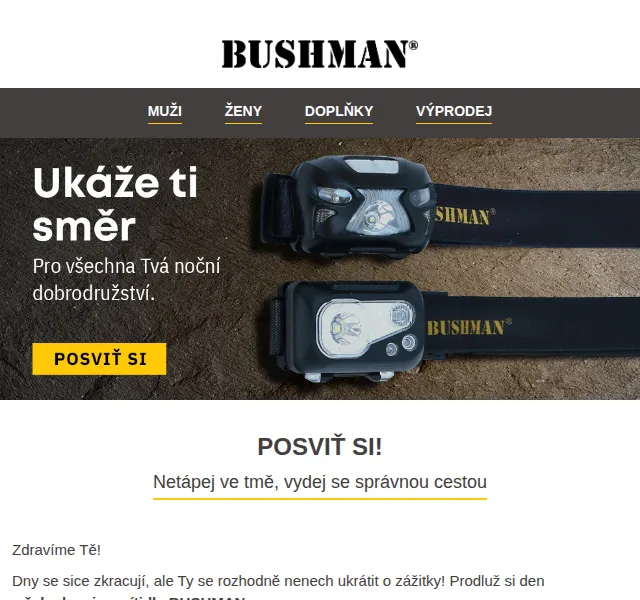 BUSHMAN: Svítilny a čelovky za skvělé ceny – červen 2026 | Nuslet.cz