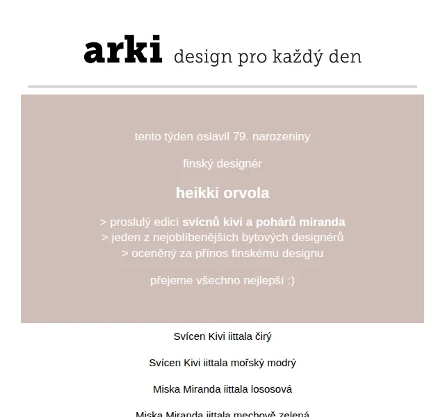 arki: dárkové sady iittala Mirando a Kivi – červen 2026 | Nuslet.cz