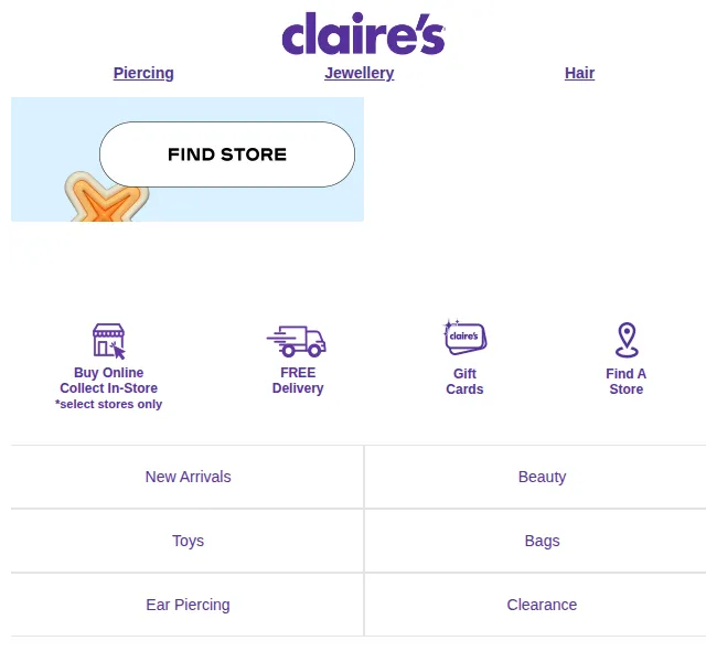 Claire's: Buy 1 Get 1 Beauty + Buy 3 Get 3 vše – červen 2026 | Nuslet.cz