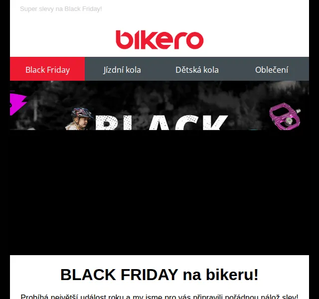 CzBikero: Black Friday se slevami až 50 % – červen 2026 | Nuslet.cz