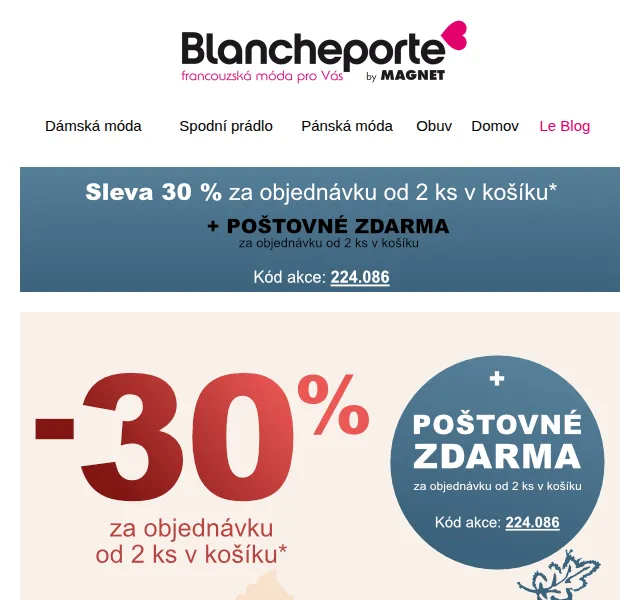 Blancheporte: Top zimní outfity s 30% slevou – červenec 2026 | Nuslet.cz