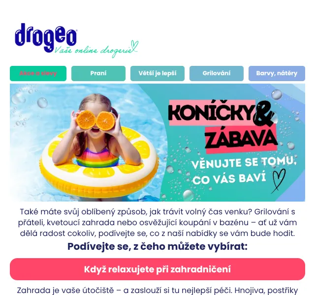 Drogeo: Zahrada, grilování, bazén – květen 2026 | Nuslet.cz