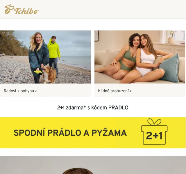 Tchibo: 2+1 zdarma spodní prádlo kód PRADLO