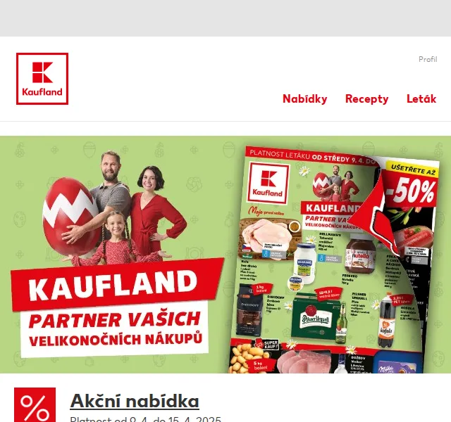 Kaufland: Velikonoční slevy – kufr za 54,90 Kč/kg – červen 2026 | Nuslet.cz