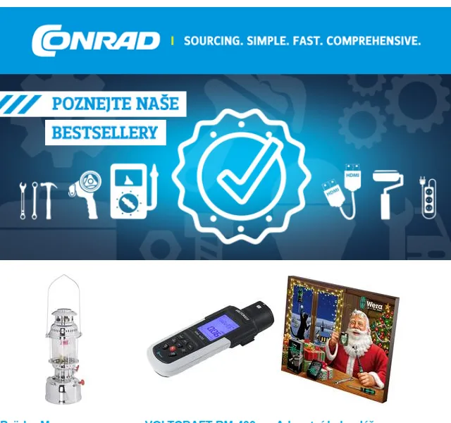 Conrad Electronic: Geigerův počítač a petrolejová lampa – červen 2026 | Nuslet.cz