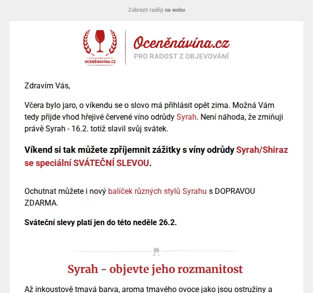 Vláďa z Oceněnávína.cz: Syrah se sváteční slevou – červen 2026 | Nuslet.cz