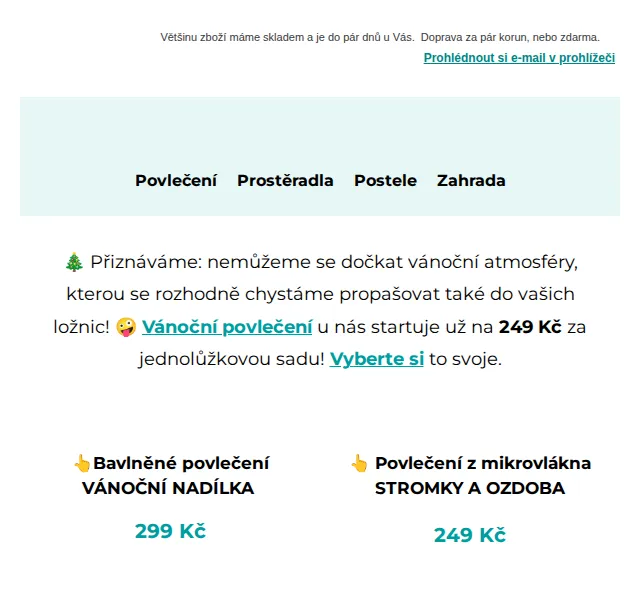 Výprodej povlečení: Vánoční povlečení od 249 Kč – červenec 2026 | Nuslet.cz