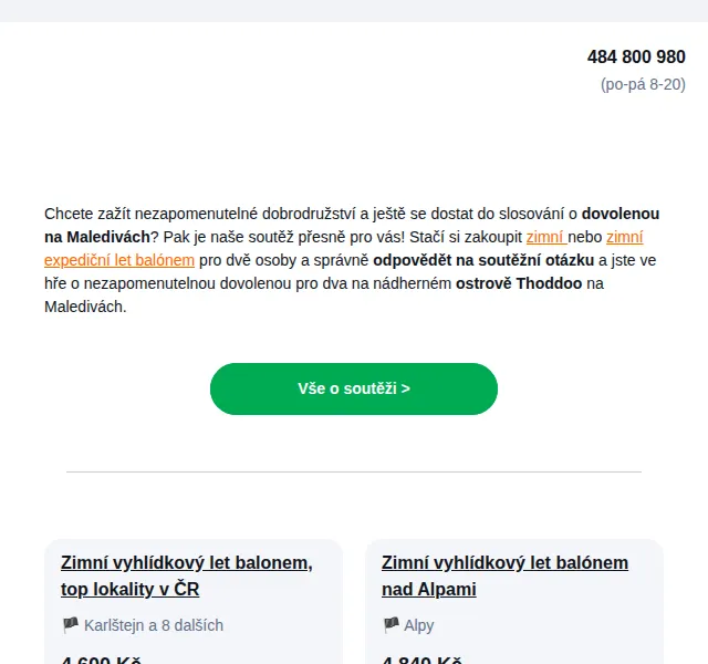 Adrop: Zimní let balónem + soutěž o Maledivy – červenec 2026 | Nuslet.cz