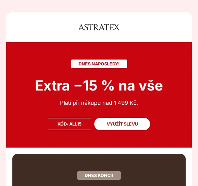 Astratex: 15 % sleva na spodní prádlo – červen 2026
