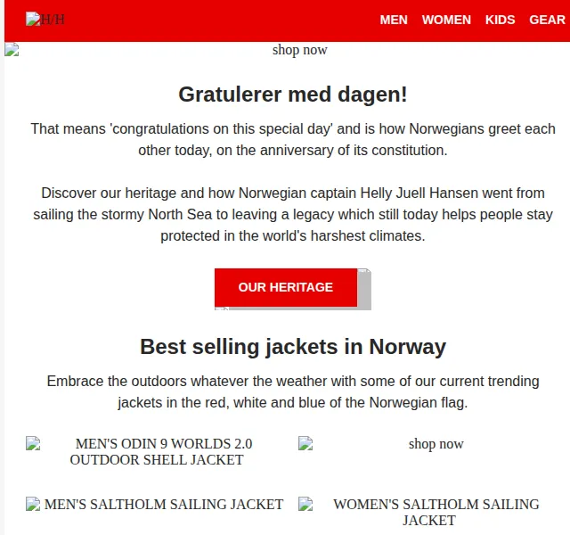 Helly Hansen: Oslava norského dne, bundy sleva – červen 2026 | Nuslet.cz