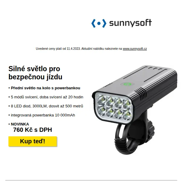 Sunnysoft.cz: Slevy na světla, HDMI přepínač, Xiaomi svítilnu a pH metr – červen 2026 | Nuslet.cz