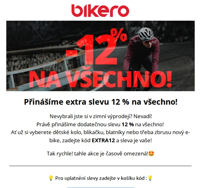 czbikero: Dodatečná sleva 12 % – červen 2026 | Nuslet.cz