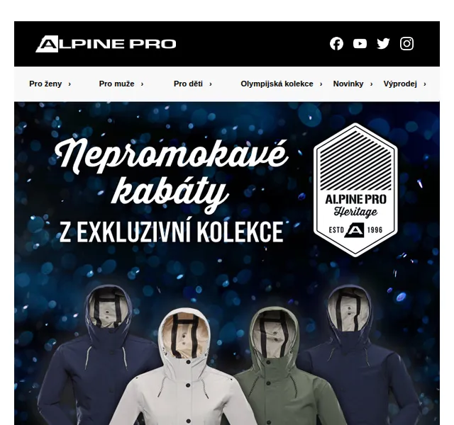 ALPINE PRO: Nepromokavé kabáty Heritage – červen 2026 | Nuslet.cz