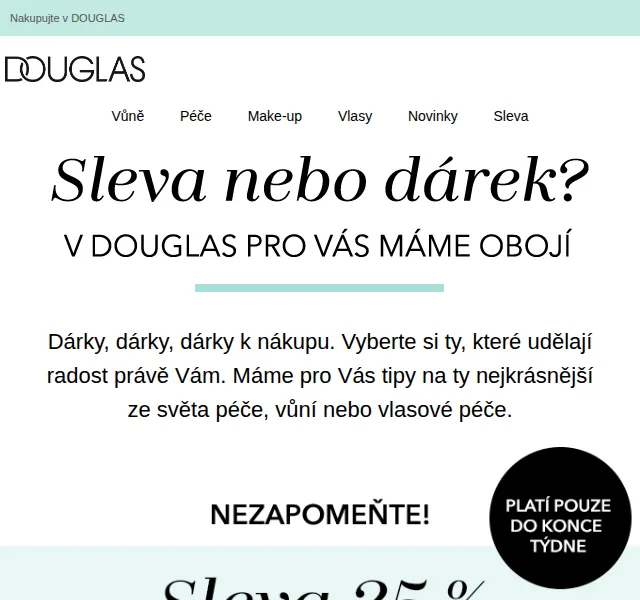 Douglas CZ: Dárky k nákupu Kiehl's, Hugo Boss, Color Wow – červen 2026 | Nuslet.cz
