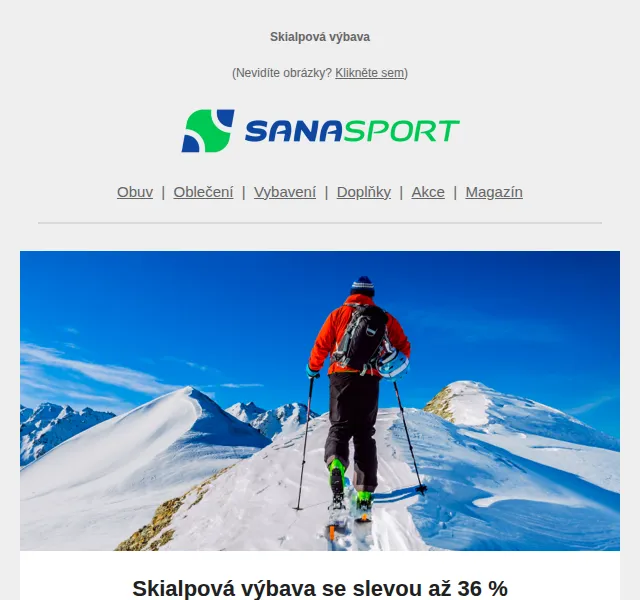 Sanasport: Skialpový hardware se slevou až 36 % – červen 2026 | Nuslet.cz