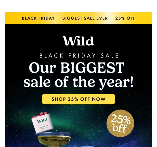 Wild: Black Friday 25% sleva na vše – červen 2026 | Nuslet.cz