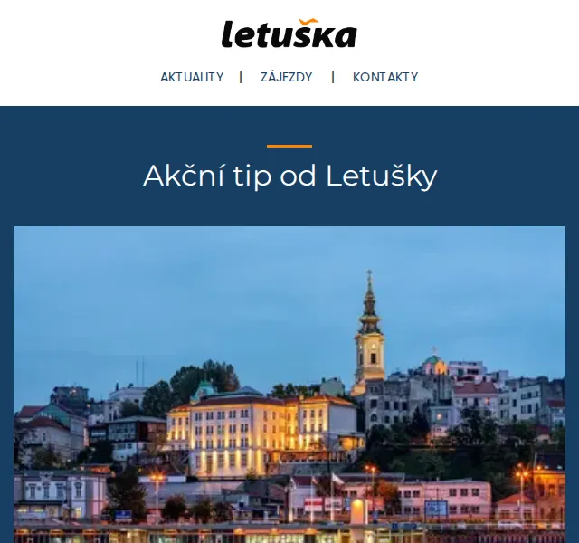 Letuška.cz: letenka Praha – Bělehrad od 2 586 Kč – červen 2026 | Nuslet.cz