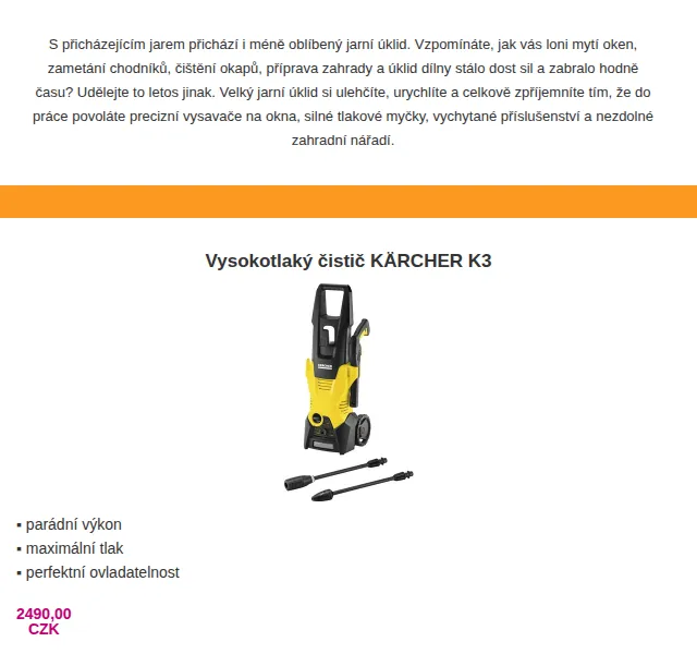 HORNBACH: Jarní úklid s tlakovými myčkami KÄRCHER – červen 2026 | Nuslet.cz