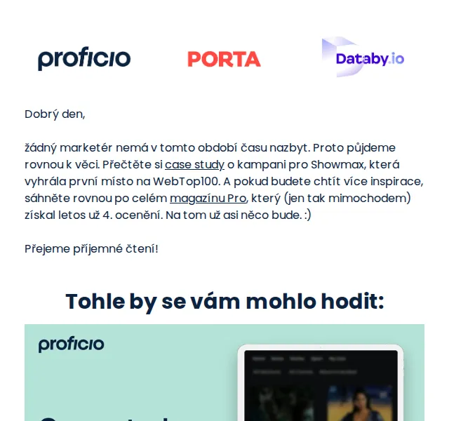 PROFICIO tým: Case study Showmax – listopad 2023 | Nuslet.cz