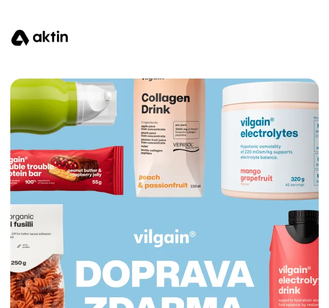 Aktin: Doprava zdarma + až 25 % sleva – červen 2026