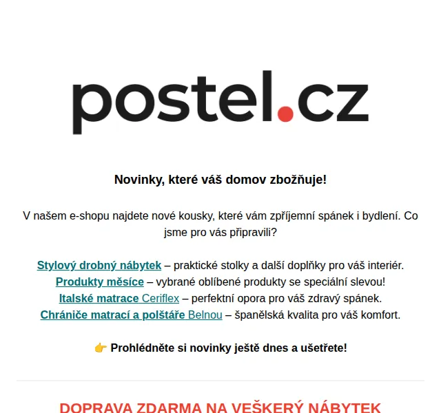 Postel.cz: Matrace Ceriflex, postele až -40 % – červen 2026 | Nuslet.cz