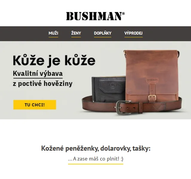 BUSHMAN: Nová kožená kolekce – peněženky, tašky – červen 2026 | Nuslet.cz