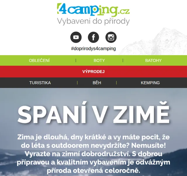 4camping: spaní na sněhu – výbava pro zimní bivak – červen 2026 | Nuslet.cz