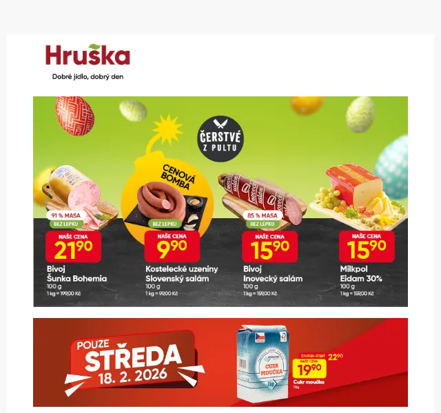 Hruška: Slovenský salám za 9,90 Kč – únor 2026 | Nuslet.cz