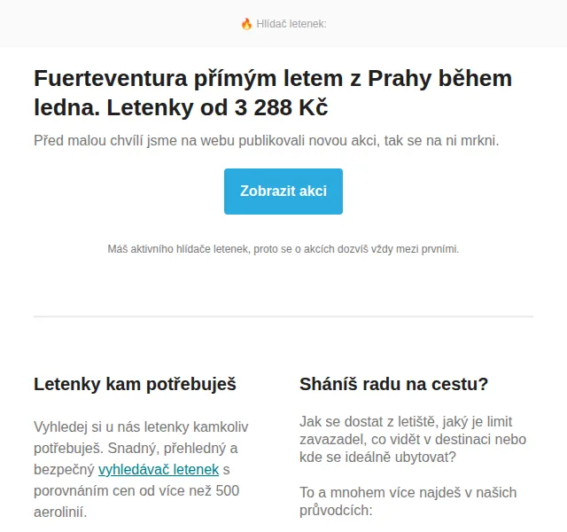 Cestujlevne.com: Fuerteventura přímým letem z Prahy během ledna. Letenky od 3 288 Kč – leden 2026 | Nuslet.cz