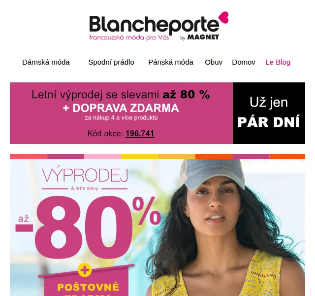 Blancheporte: Konec výprodeje – slevy až 80 % – červenec 2026 | Nuslet.cz