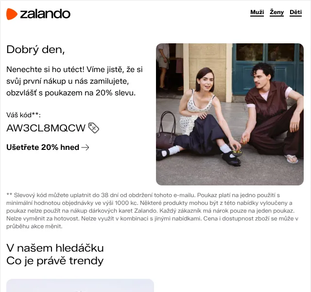 Zalando: 20% sleva na módní oblečení a obuv – červenec 2026