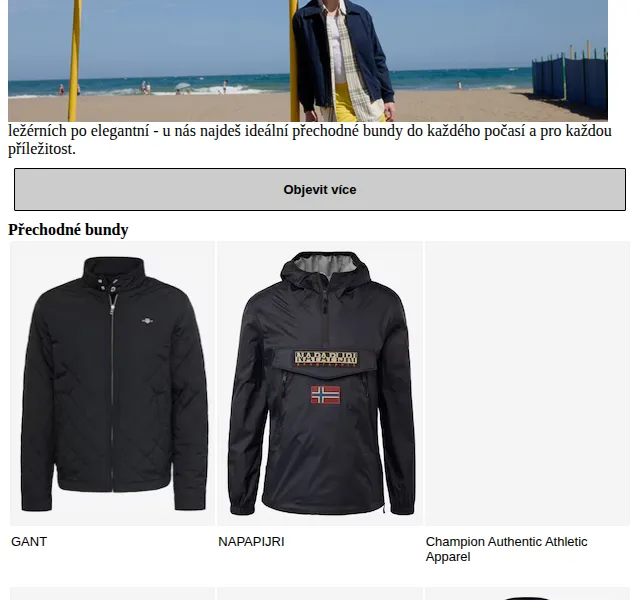 ABOUT YOU: Přechodné bundy GANT, NAPAPIJRI, Levi's – červen 2026 | Nuslet.cz