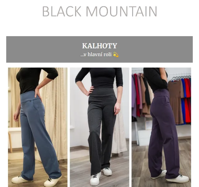 Black Mountain: Nová kolekce kalhot a zimní vzory – červen 2026 | Nuslet.cz