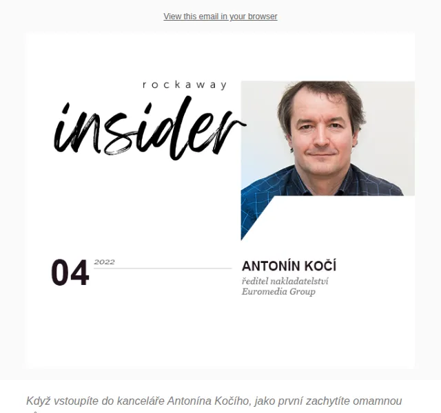 Rockaway Insider: Antonín Kočí – inspirativní rozhovor z Euromedia Group – červen 2026 | Nuslet.cz