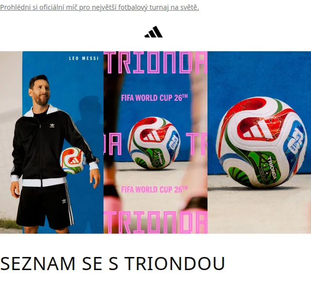 adidas: Oficiální míč FIFA World Cup 26 Trionda Pro – červen 2026 | Nuslet.cz