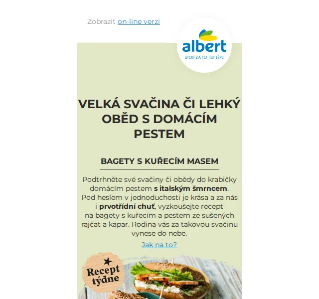 Albert: Královské maso a bagety s kuřecím – červen 2026 | Nuslet.cz