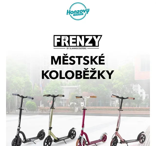 Honzovy Longboardy: Sleva 25 % na koloběžky Frenzy – červenec 2026 | Nuslet.cz