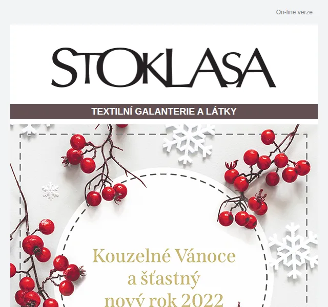 Stoklasa: textilní galanterie a látky – sleva až 50 % – červen 2026 | Nuslet.cz
