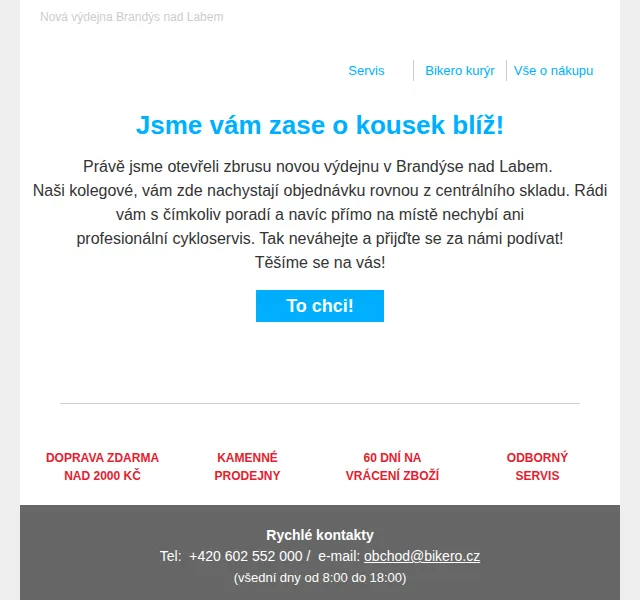 czbikero: Nová výdejna Brandýs nad Labem + servis – červen 2026 | Nuslet.cz