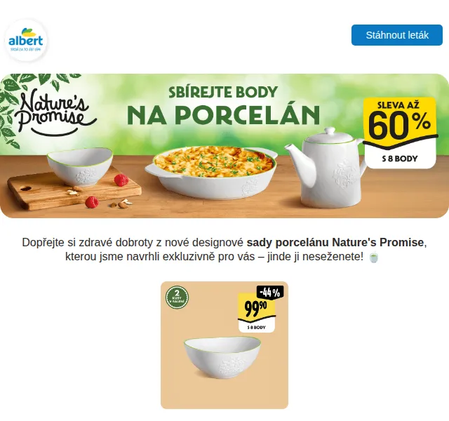 Albert: Porcelán Nature's Promise – sbírejte body a ušetřete až 60 % | Nuslet.cz