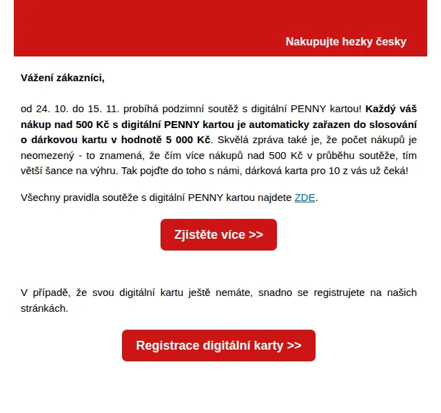 Penny: Soutěž o 5 000 Kč s digitální kartou – červen 2026 | Nuslet.cz
