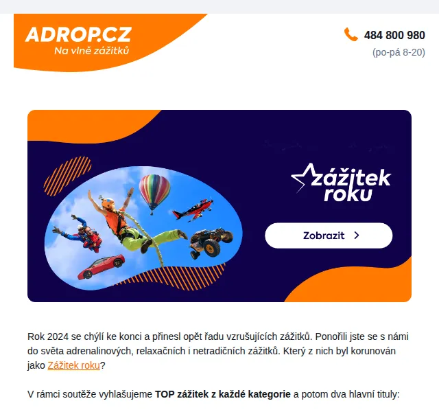 Adrop: Výsledky soutěže Zážitek roku 2024 – červenec 2026 | Nuslet.cz