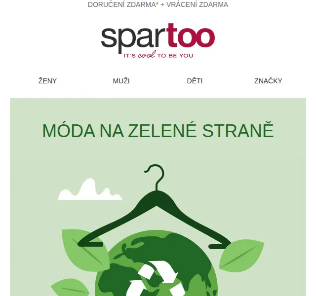 Spartoo.cz: zelená móda, doručení a vrácení zdarma – červen 2026 | Nuslet.cz