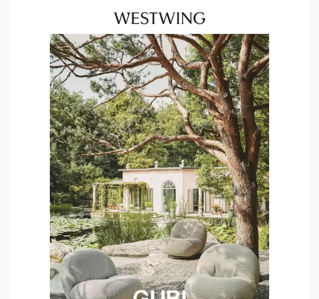 Westwing: GUBI, Felix pohovka, Culti Milano – červenec 2026