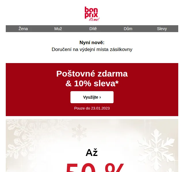 bonprix: Až -50 % v posledních zimních slevách + 10% sleva – červen 2026 | Nuslet.cz