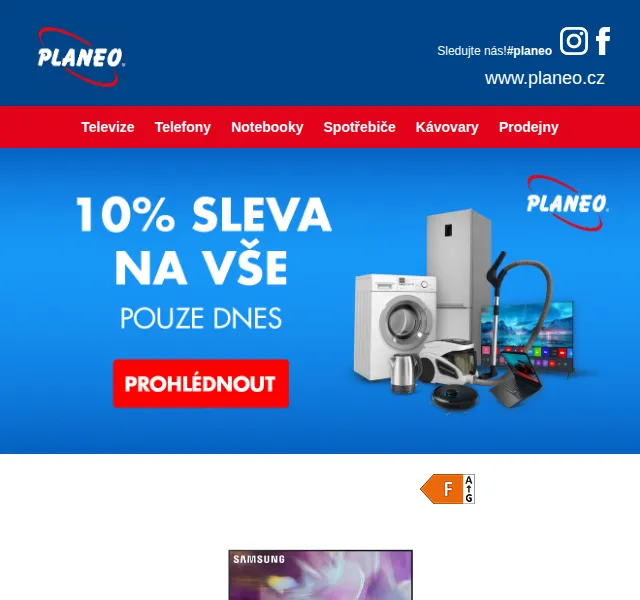 Planeo: Slevy na Samsung, LG a Sencor – červen 2026 | Nuslet.cz