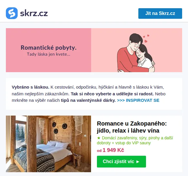 Skrz: Dárky k Valentýnu, wellness a pobyty – červen 2026 | Nuslet.cz