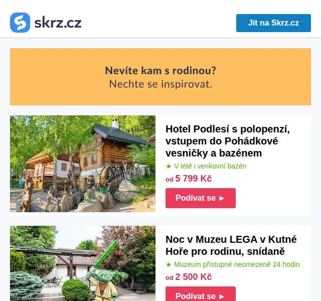 Vánoce na Skrz: Rodinné pobyty s polopenzí od 2 500 Kč – červen 2026 | Nuslet.cz