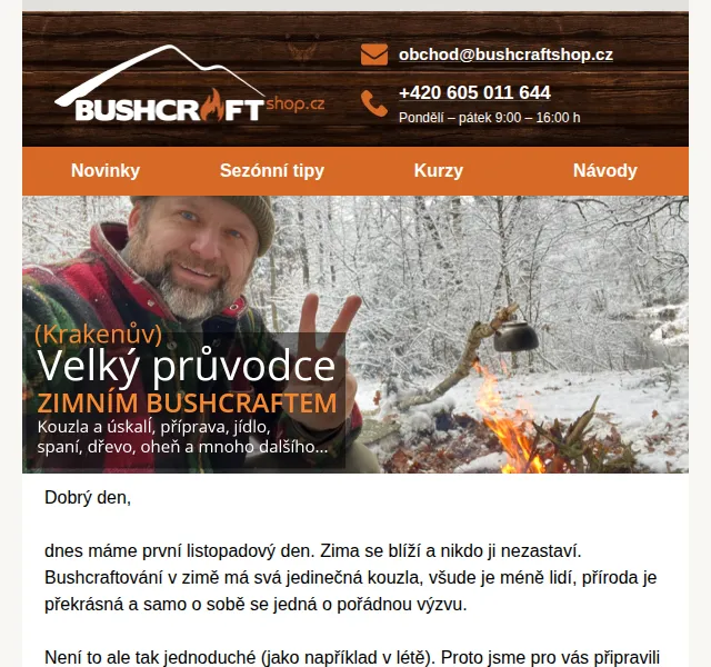 Bushcraftshop: Velký průvodce zimním bushcraftem – červen 2026 | Nuslet.cz