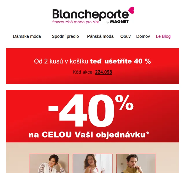 Blancheporte: Sleva až 40 % na módu – červen 2026 | Nuslet.cz
